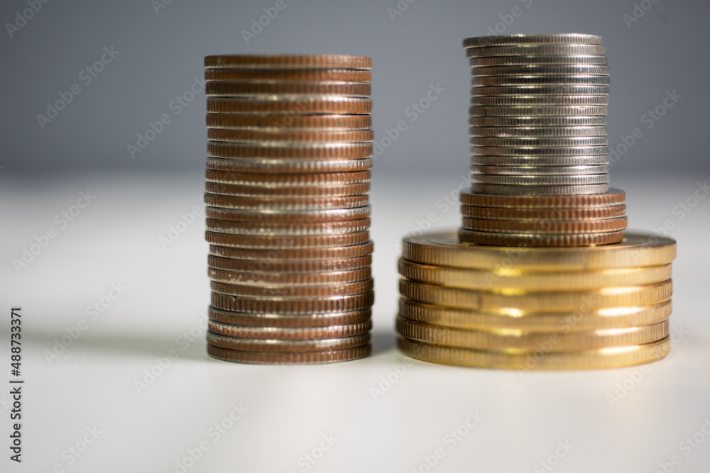 Close up group of coins on blure background. Close up group of coins on blure background.