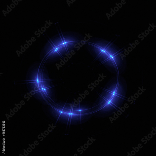 Bright abstract background with leaks. Lighting tunnel. Magic portal. Vivid sphere lens