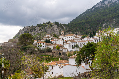 view of the idyllic whitewashed Andalusian mountain village of Grazalema © makasana photo