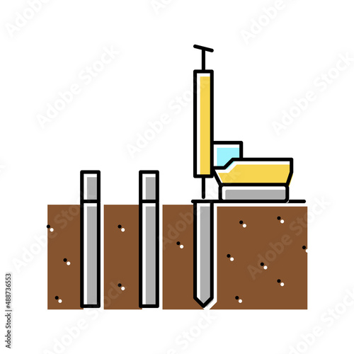 pile driving color icon vector illustration