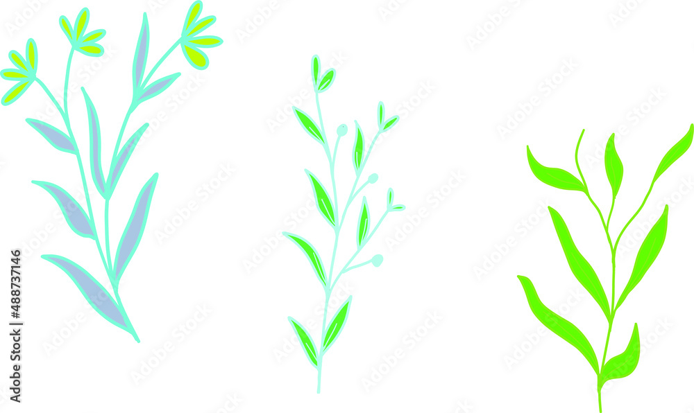 Autumn watercolour flower branches vector Autumn watercolour flower branches vector