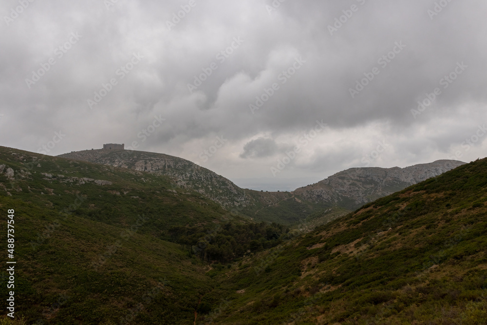 panoramic view of the mountains of torroella de montgri on the costa brava