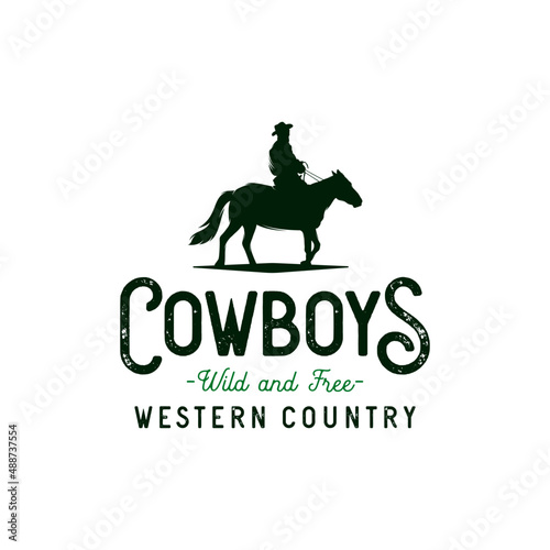 Cowboy wild west rodeo vintage logo
