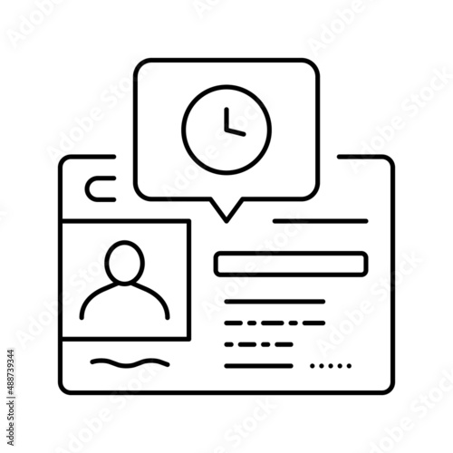 renewal driver license id card line icon vector illustration
