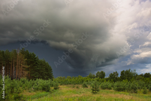 storm cloud over the forest before a hurricane © makam1969