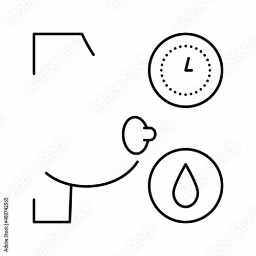 breastfeeding by hour line icon vector illustration