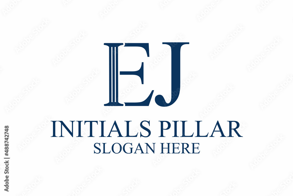 legal pillar logo, initial letter e/j. premium vector legal pillar logo, initial letter e/j. premium vector