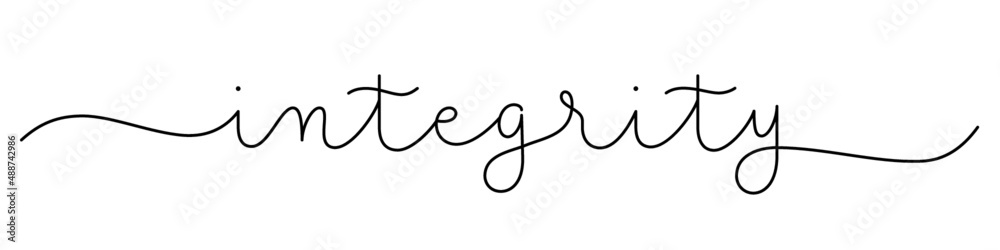 INTEGRITY black vector monoline calligraphy banner with swashes INTEGRITY black vector monoline calligraphy banner with swashes