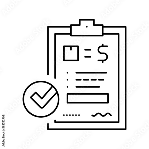 evaluation and contract line icon vector illustration