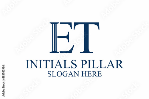Obraz na płótnie legal pillar logo, initial letter e/t. premium vector
w salonie