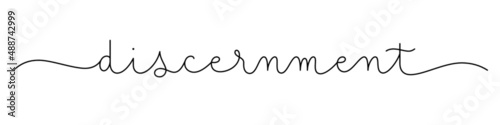DISCERNMENT black vector monoline calligraphy banner with swashes
