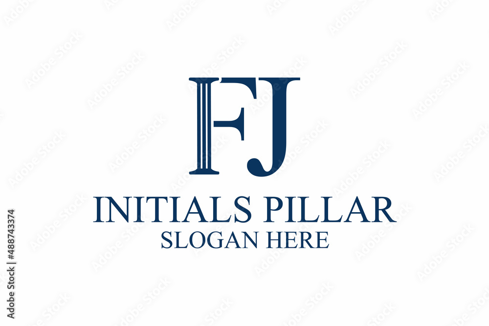 legal pillar logo, initial letter f/j. premium vector legal pillar logo, initial letter f/j. premium vector