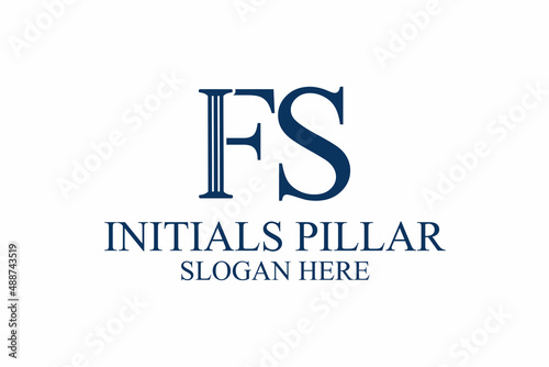 Obraz na płótnie legal pillar logo, initial letter f/s. premium vector w salonie