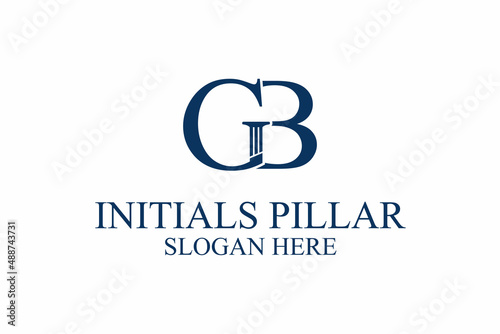 Obraz na płótnie legal pillar logo, initial letter g/b. premium vector w salonie