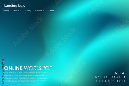 Page design inspiration with abstract background. Shades of blue gradient background pattern