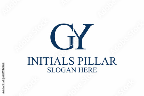 Obraz na płótnie legal pillar logo, initial letter g/y. premium vector w salonie