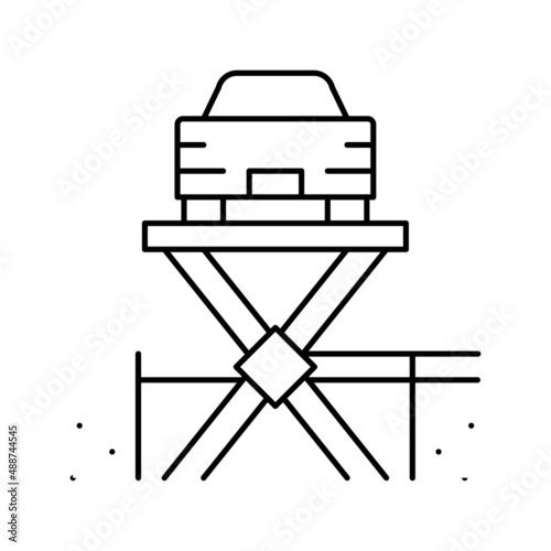lift equipment parking line icon vector illustration