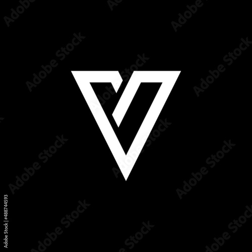 letter v line logo design