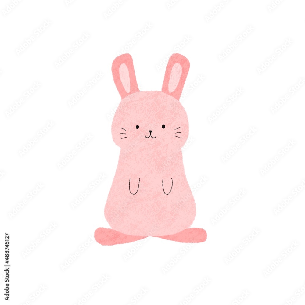 Obraz premium 立ったウサギの手書きイラスト素材