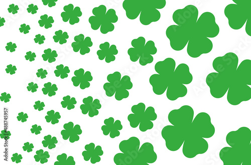 Illustration of a four leaf clover with space for text. Happy St. Patrick's Day card, flyer, brochure, party invitation, corporate party. 