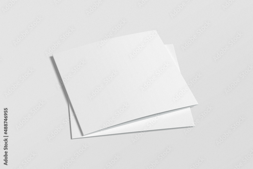 Square bifold brochure, greeting card, or invitation card mockup Square bifold brochure, greeting card, or invitation card mockup