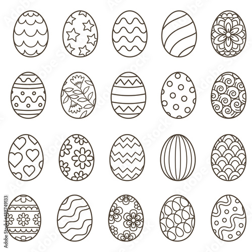 Easter egg drawing line doodle symbol