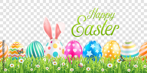 Easter day banners illustrations horizontal seamless