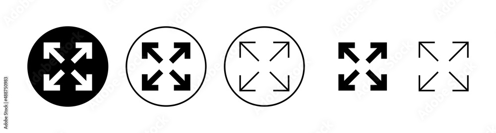 Fullscreen Icon set. Expand to full screen sign and symbol. Arrows symbol Fullscreen Icon set. Expand to full screen sign and symbol. Arrows symbol