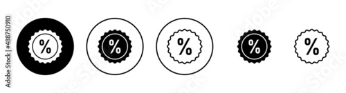Discount icons set. Discount tag sign and symbol