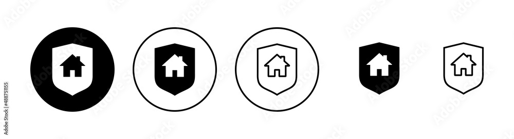 house insurance icons set. house protection sign and symbol house insurance icons set. house protection sign and symbol
