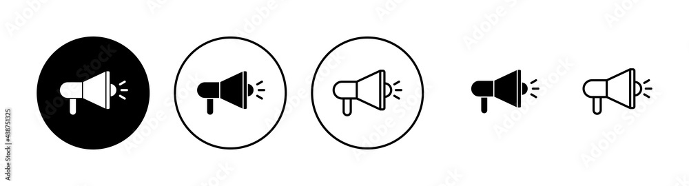 Megaphone icons set. Loudspeaker sign and symbol Megaphone icons set. Loudspeaker sign and symbol