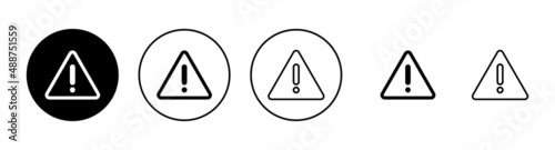 Free Download Exclamation danger icons set. attention sign and symbol. Hazard warning attention sign - GFXLoad