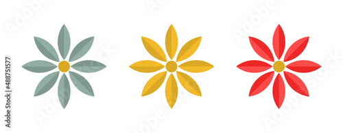 Flowers flat design icons.