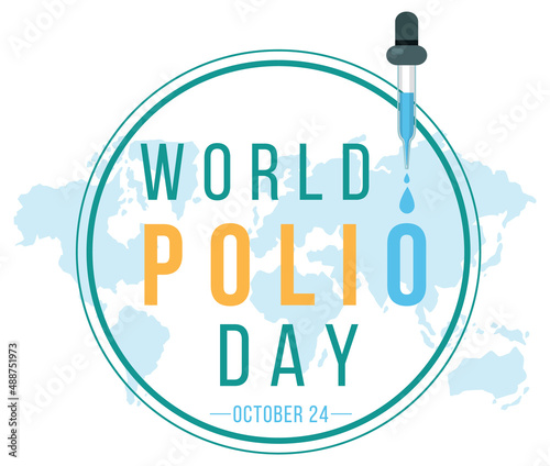 World Polio Day banner design with oral poliovirus vaccine