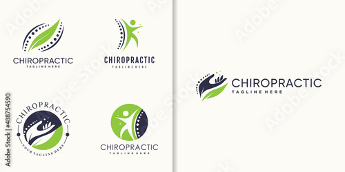 Chiropractic logo for healthcare Premium Vector