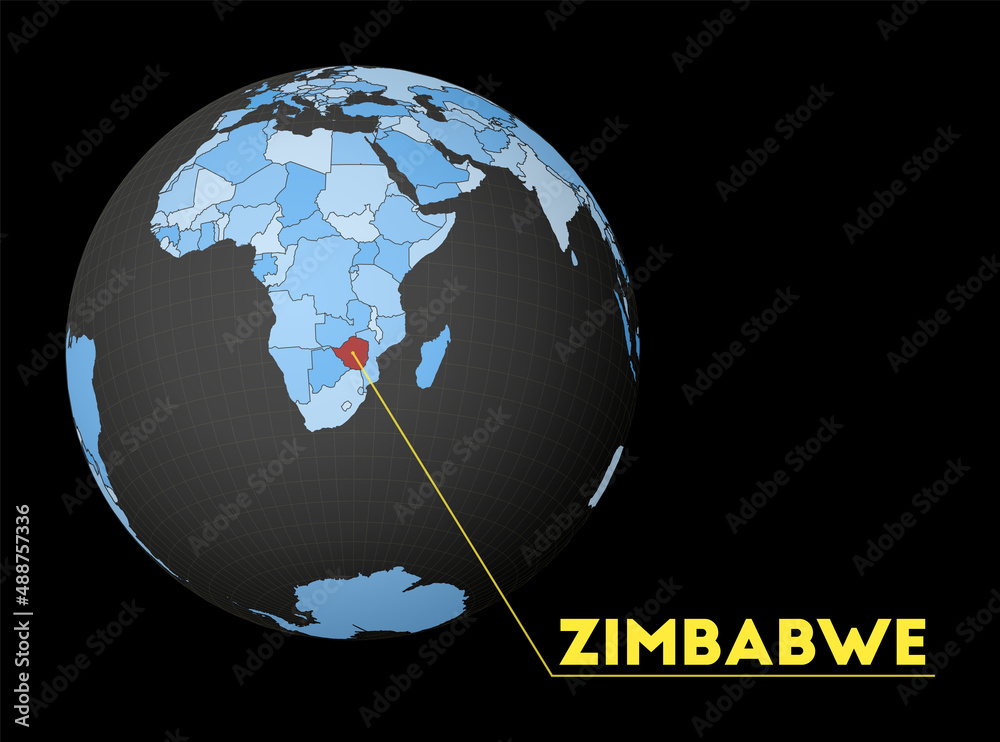 Zimbabwe On Dark Globe With Blue World Map Red Country Highlighted 1000 F 488757336 SqUhN4vWsiLAxP9cKhb8BrfZrS8VNmfe