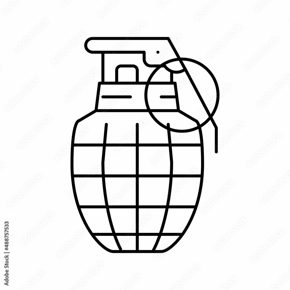 grenade war weapon line icon vector illustration grenade war weapon line icon vector illustration