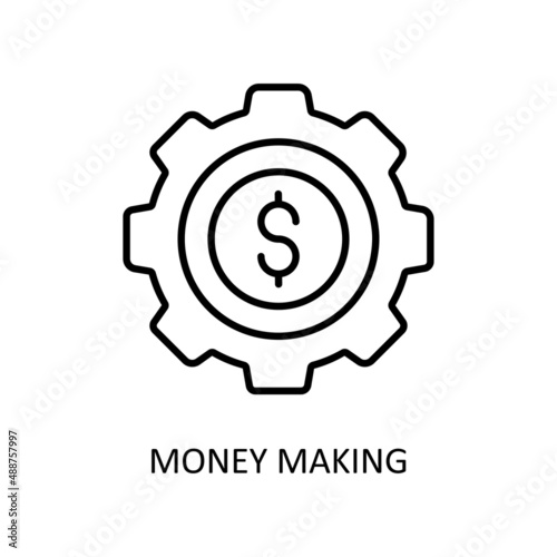 Money Making Vector Outline Icon Design illustration. Fintech Symbol on White background EPS 10 File