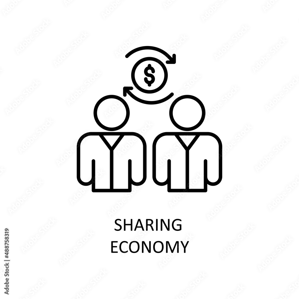 Sharing Economy Vector Outline Icon Design illustration. Fintech Symbol on White background EPS 10 File Sharing Economy Vector Outline Icon Design illustration. Fintech Symbol on White background EPS 10 File