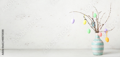 Easter eggs hanging on tree...