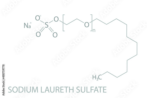 Sodium laureth sulfate molecular skeletal chemical formula.	 photo
