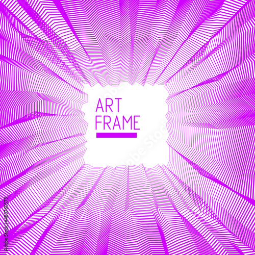Vector surreal illusion art for design, line art 3d dimensional textured inner space, hallucinogen drug trip theme. Fantastic psychedelic trendy modern op art, optical dimensional illusion.