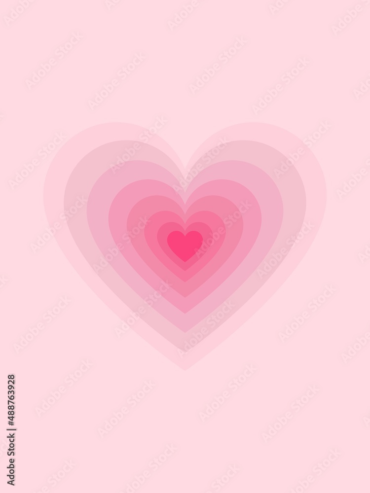 Fuchsia heart on light pink background vertical poster banner