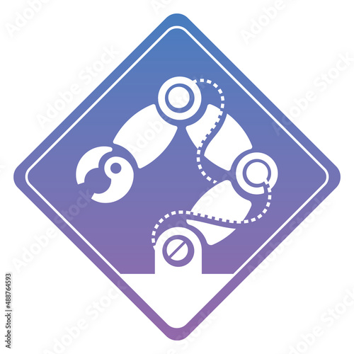 robotic arm icon, industrial robot outline hand