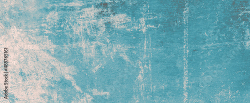 Distressed grunge texture of metal. Aged old background. Ancient chalk fabric. Blue grunge surface. Overlay grainy