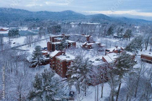Beautiful view of the Hampshire College, Amherst  in winter photo