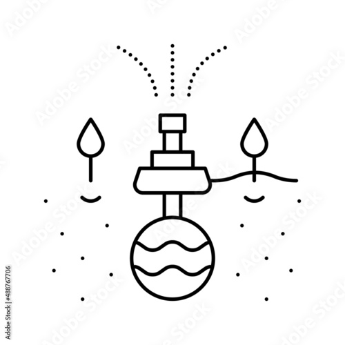 irrigation system from drain line icon vector illustration