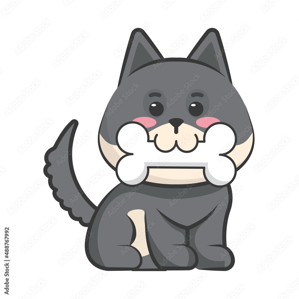 cute dog with bone