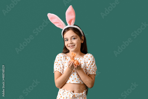 Cute little girl with bunny...