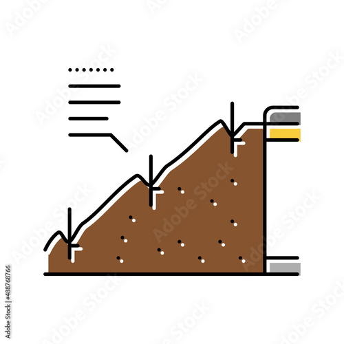 strengthening of road slopes color icon vector illustration